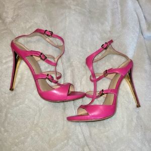 Marciano pink leather heels Sz 38